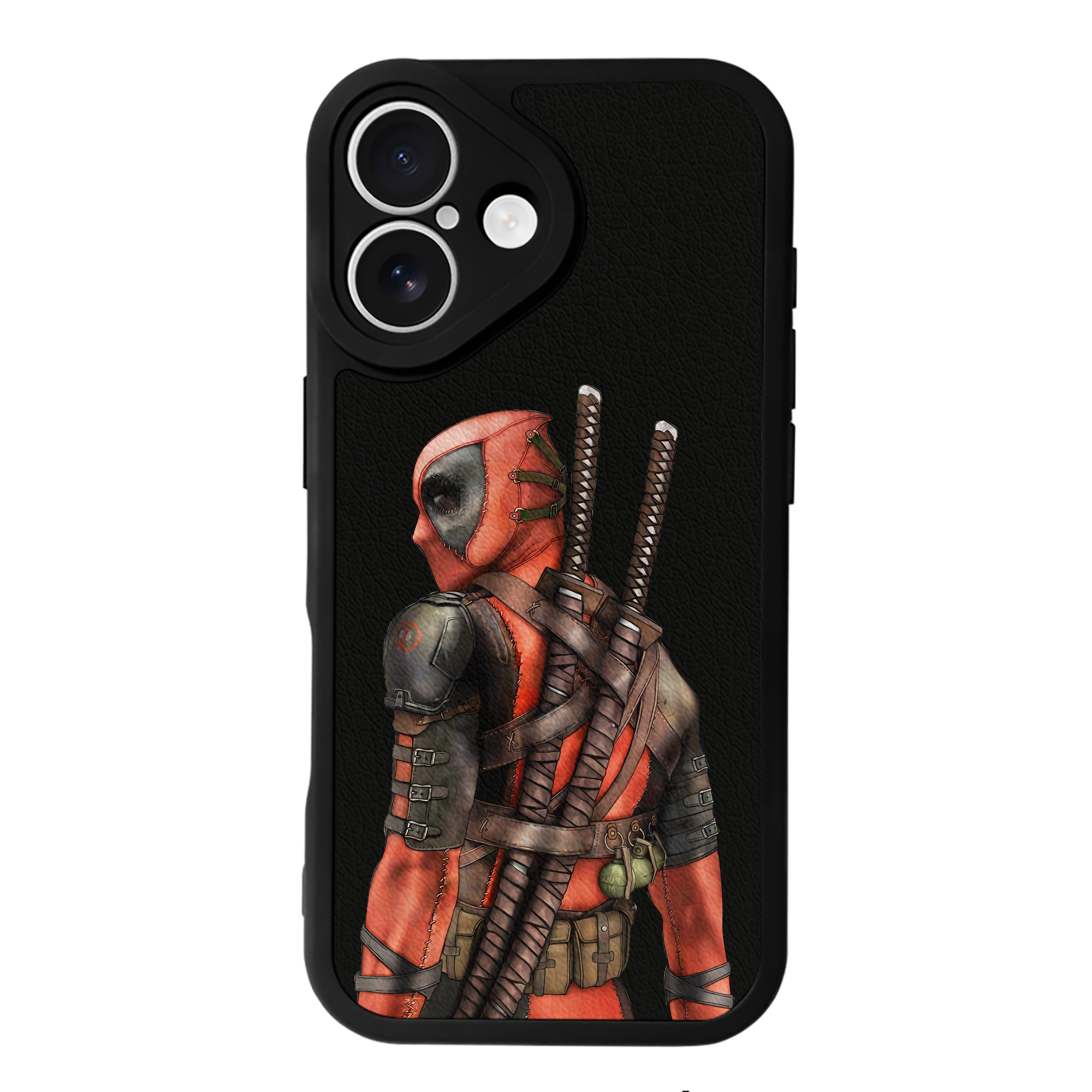 （画像用） Deadpool デッドプール 【iPhone 16シリーズ対応】シリコンスマホケース（レザー調） 材質：シリコン